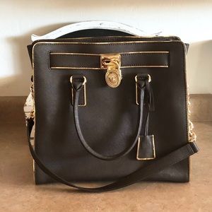 Michael Kors Coffee Brown Specchio Hamilton Tote